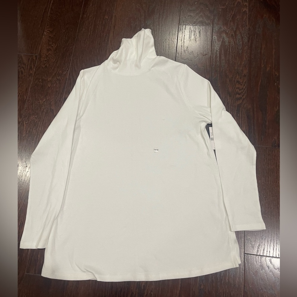 Lane Bryant Long Sleeve Turtleneck Ivory Plus Size 14/16 NEW